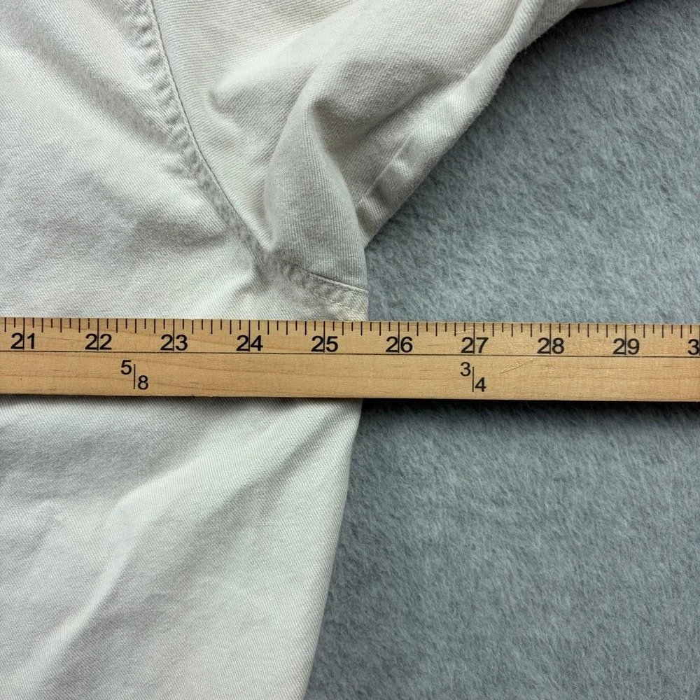 Vintage Levis Shirt Mens Large Beige Twill Metal Button Up Loose Fit Long Sleeve